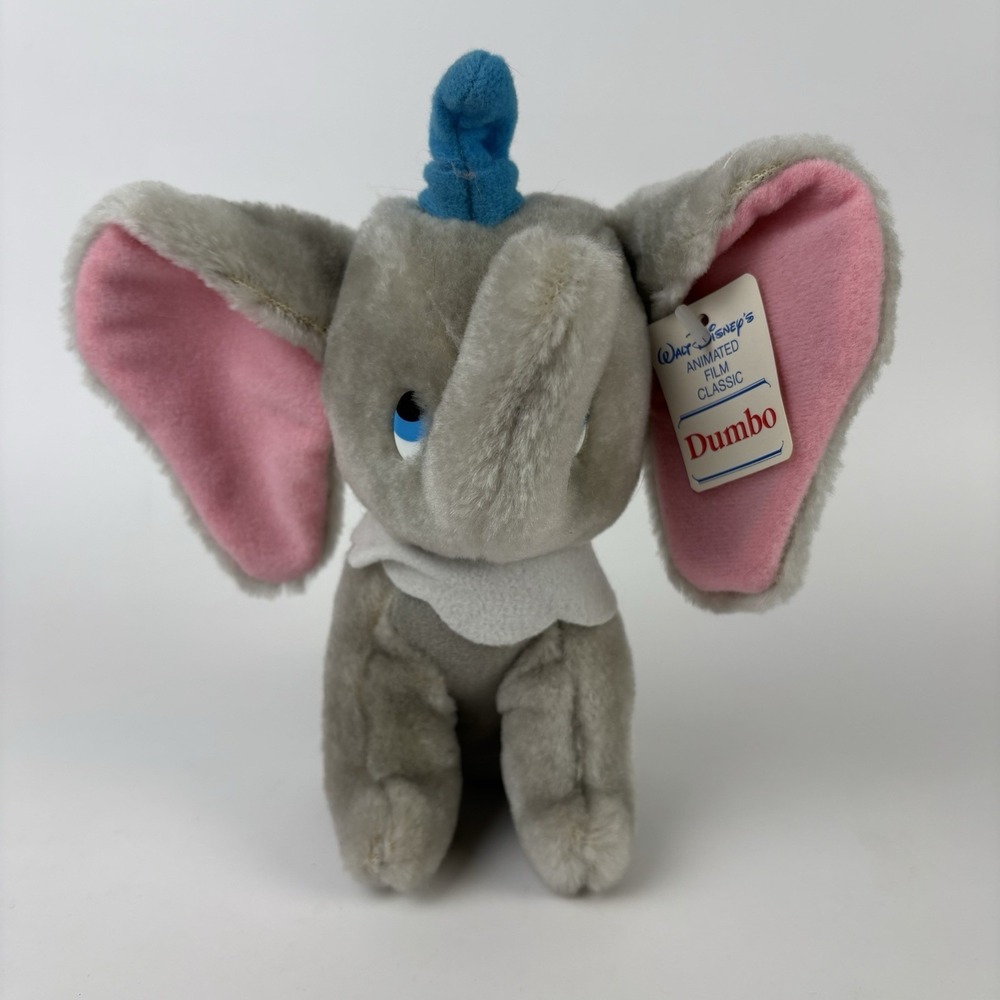 Vintage Dumbo Movie Plush Toy 8" Walt Disney Productions Elephant Stuffed Animal